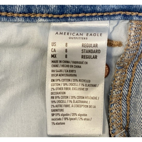 American Eagle Jeans Women 8 Low-Rise Baggy Wide Leg Distressed Grunge Slouchy - Picture 11 of 11